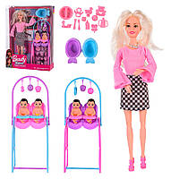 Кукла 6026B 2 вида, куколки,стульчик для кормления,аксессуары,в кор. 24*8*32.5 см, р-р игрушки 29 см