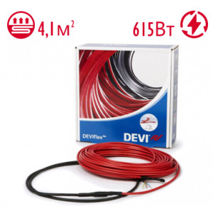 Двожильний нагрівальний кабель DEVIflex 18T (DTIP-18)Потужність 615Вт Площа обігріву 4,2 м2, довжина кабелю 34м.