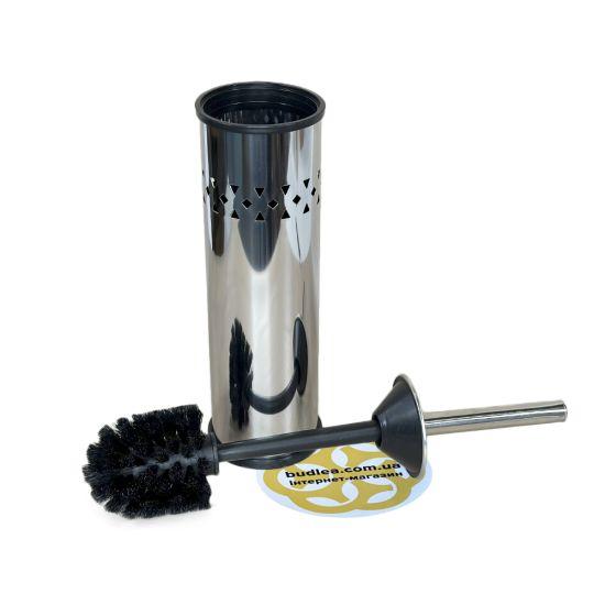 Йоршик для унітазу з хромованою підставкою SMALL з перфорацією, нержавіюча сталь. Sanpreis, фото 1