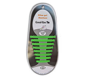 Шнурки силіконові Салатові в наборі 8пар