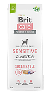 Сухой корм Brit Care Dog Sustainable Sensitive для собак с чувствительным пищеварением с рыбой и насекомыми 3 кг