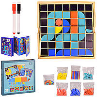 Деревянная мозаика WD2718 писксельная, в наборе счет палочки, маркеры в коробке 25,5*25,5*4 см, р-р игрушки