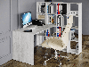 Комп'ютерний кутовий стіл зі стелажем на 16 комірок, офісний стіл з ДСП, фото 3