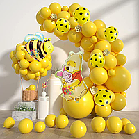 Набор 75 шаров для фотозоны Винни Пух и пчела Желтый и черный