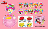 Набор для творчества HK20 "Модная кукла"12 видов микс, пластилин, формы, стикер, коробке 10*10*10 см HK20