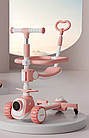 Дитячий 3х колісний самокат Maraton X201 з додатковими колесами 5в1, музика, світло., фото 3