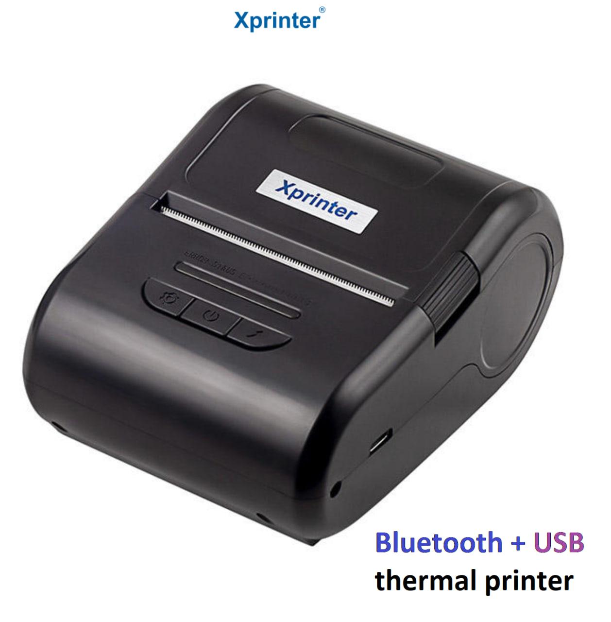 Принтер чеків мобільний Xprinter XP-P210 Bluetooth+USB 58мм, без обрізу, чорний