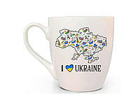 Чашка 500мл фарфор I love Ukraine 5060 в под. коробці ТМ KVARTA