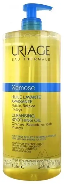 Uriage Xémose Soothing Cleansing Oil 500 мл Заспокійлива очищаюча олія для обличчя тіла