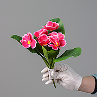Искусственный букет фиалок, розового цвета, латекс, 25 см. Цветы премиум-класса для интерьера, декора