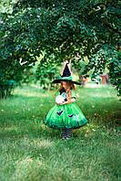 Детский карнавальный костюм Ведьмочки для девочки на Хеллоуин green