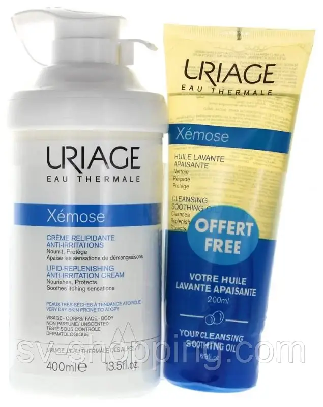 Uriage xémose lipid-replenishing anti-irritation cream поживний крем для обличчя тіла олія