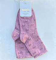 Детские высокие носки для девочки Katamino в бантики Сиренево-розовые