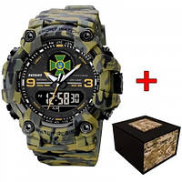 Тактические многофункциональные часы Patriot 001 Camo Green ДПС України + Коробка Camo