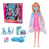 Кукла "Доктор" BLD321 градусник,ножницы,чемодончик,аксес,в кор. 30.5*6.5*32 см, р-р игрушки 29 см BLD321