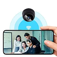 Беспроводная мини камера IP с WiFi и датчиком движения FullHD 1080, A9 / Камера видеонаблюдения