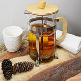 Френч-прес з бамбуковою кришкою Stenson 3943 600мл, фото 2