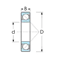 Подшипник 46318 (7318ACM) Л NTE (Словаччина)