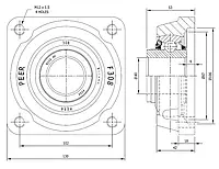 Корпус с подшипником W308-40MM-FDT-MF-AP-SP1 (PER.W308RRPB52-F-A) PEER