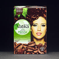 Натуральна фарба для волосся на основі хни Vatika Henna Dark Brown темно-коричневий Dabur 60 г