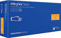 Нитриловые перчатки медицинские Mercator Nitrylex Basic 100шт XS