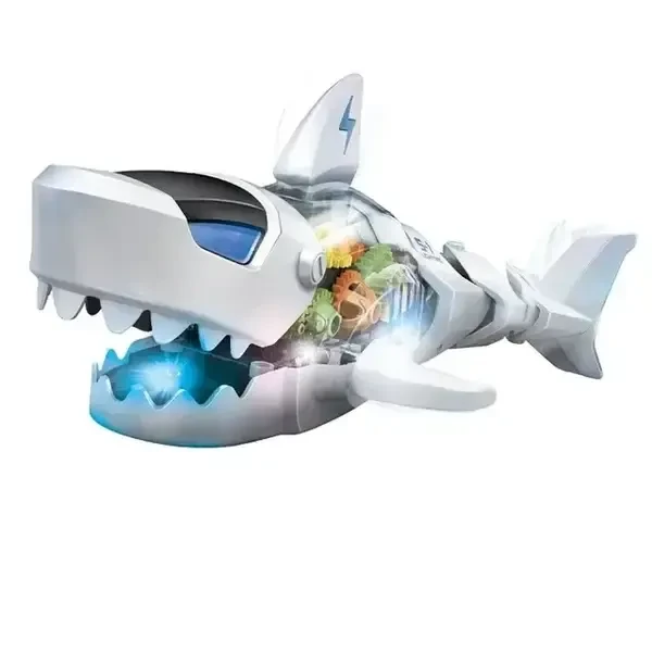 Музична іграшка Акула 31 см (їздет, шестерні, рухомі частини, звук, світло) S-2А