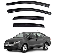 Дефлекторы окон для авто ветровики Volkswagen POLO седан 2009- скотч AV-TUNING