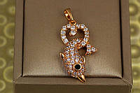 Кулон Xuping Jewelry дельфин в сердечке 2.8 см золотистый