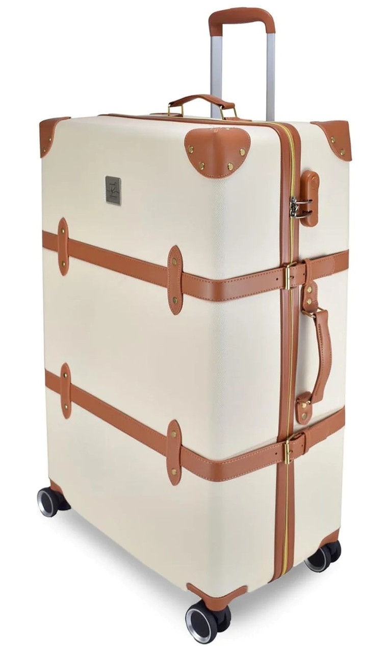 Вінтажна валіза Semi Line 28" (L), 96.5 л (Ecru/Brown) | Стильний та місткий дорожній аксесуар для подорожей