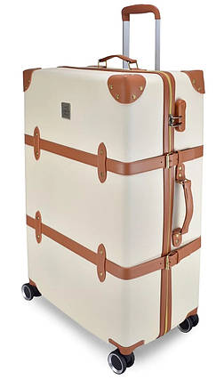 Вінтажна валіза Semi Line 28" (L), 96.5 л (Ecru/Brown) | Стильний та місткий дорожній аксесуар для подорожей, фото 1
