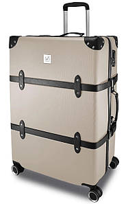 Вінтажна валіза Semi Line T5674-4 28" (L), 96.5 л (Champagne/Black) | Стильний та місткий дорожній аксесуар для подорожей