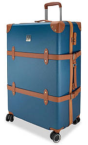 Вінтажна дорожня валіза Semi Line T5672-4 28" (L), 96.5 л (Blue/Brown) | Стильний та місткий дорожній аксесуар для подорожей