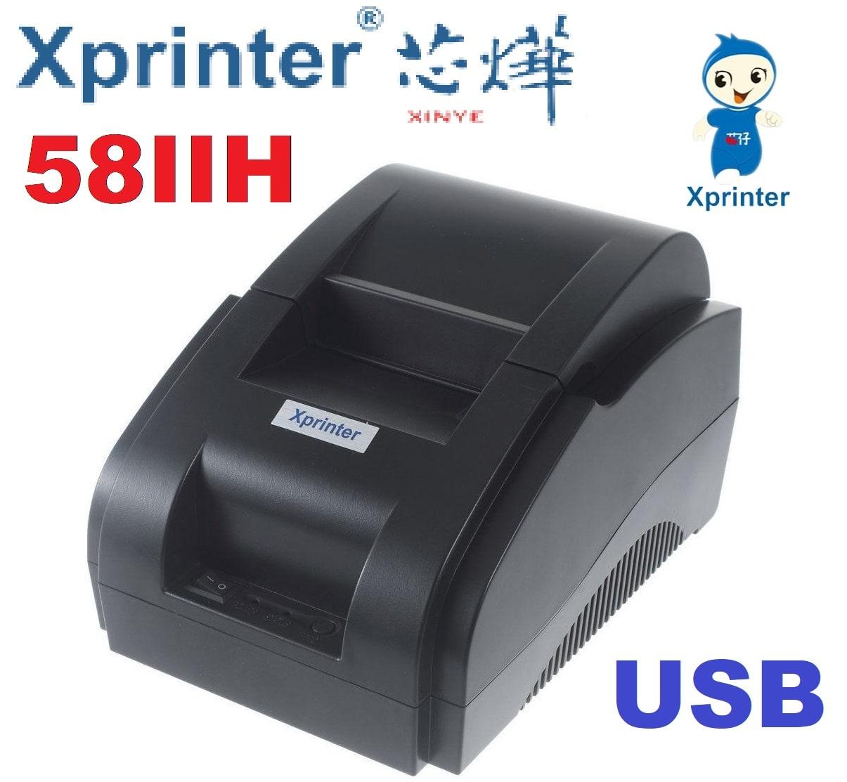 Принтер чеков Xprinter XP-58IIH USB 58мм, без обреза чека - фото 1 - id-p1985174022