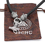 Кулон "Молот Тора з Волками Оді" (жгут шкіра), фото 2