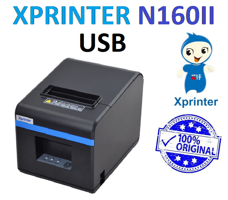 Принтер чеків Xprinter XP-N160II USB 80мм, обріз, чорний