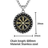 Кулон Вегвізир у Рунічному колі (сталь), фото 3