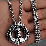 Кулон молот Тора з головами воронів Одина, фото 2