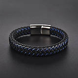 Браслет Неон широкий (шкіра-сталь), фото 2