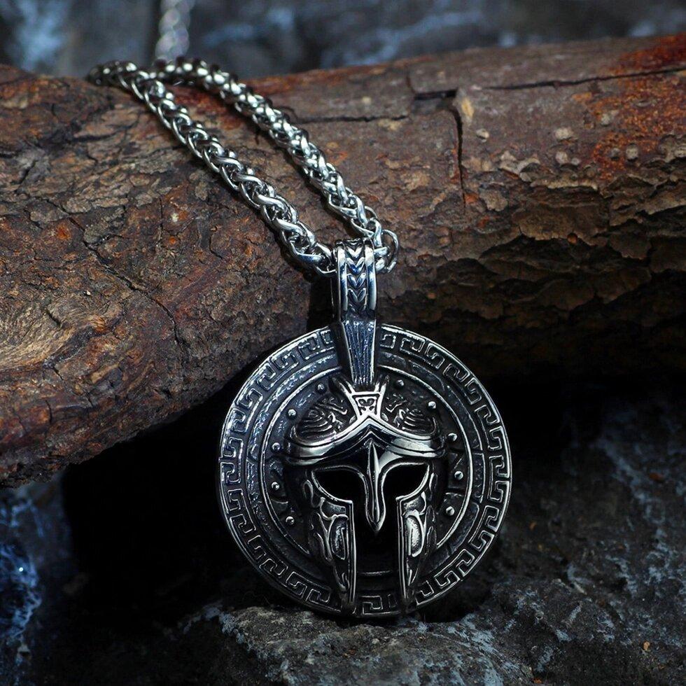 Кулон Спарта — шолом і щит (сталь), фото 1