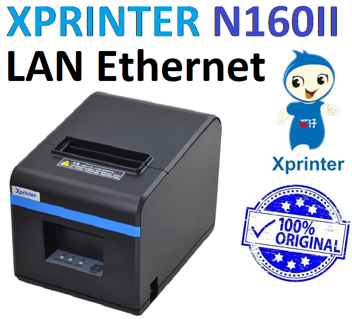 Принтер чеків Xprinter XP-N160II LAN Ethernet 80мм, обріз, чорний