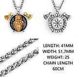 Кулон Одина з сокирами - Провідець (сталь), фото 2