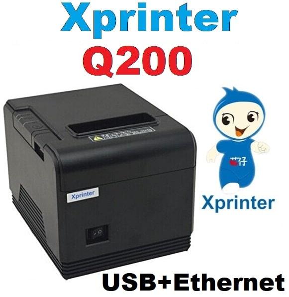 Принтер чеків Xprinter XP-Q200 LAN Ethernet+USB 80мм, обріз, чорний