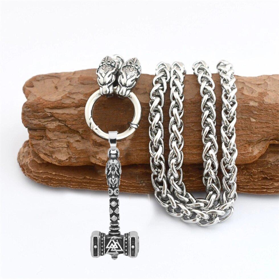 Намисто вовки декоративні з класичним молотом (сталь), фото 1