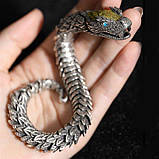 Браслет Шипована Змія (метал) новинка (срібло), фото 4