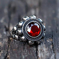 Каблучка Перстень гробниця з каменем (сталь)