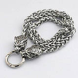 Намисто Рунічне з Вовками Одіна і Лапою 2ое плетіння (сталь), фото 2