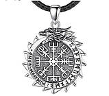 Кулон Дракон Уроборос+вегвізир (срібло), фото 2