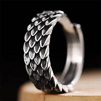 Кольцо Чешуя дракона (серебро) безразмер