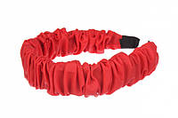 Обруч для волосся с драпировкой красный (пластик)