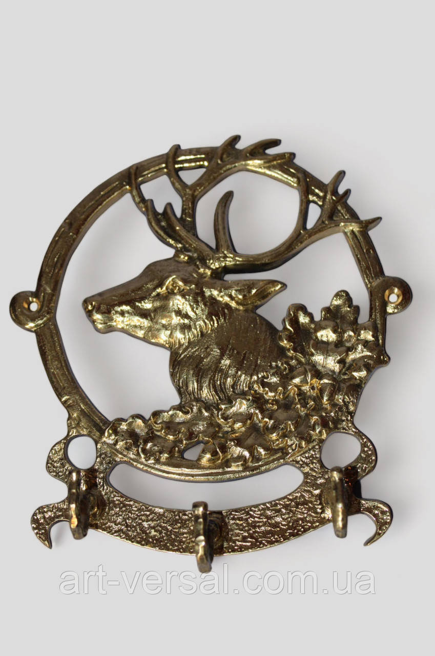 Ключниця бронзова "Олень" на стіну, фото 1